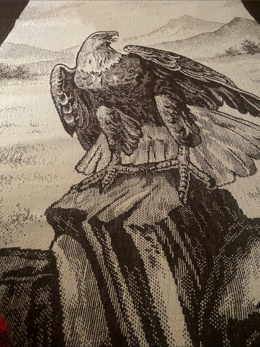 Decorative Eagle Bird blanket- Black & Cream